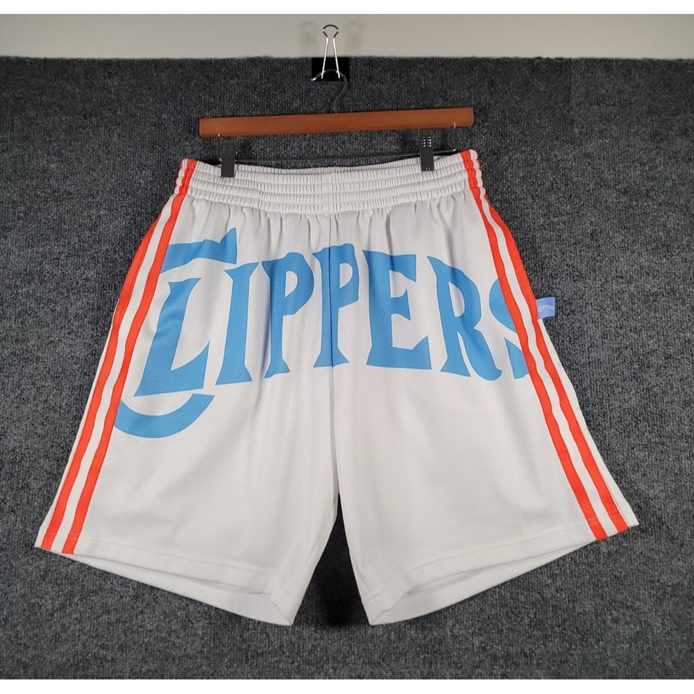 Mitchell & Ness NBA Los Angeles Clippers Basketball Shorts Mens Large White Gym